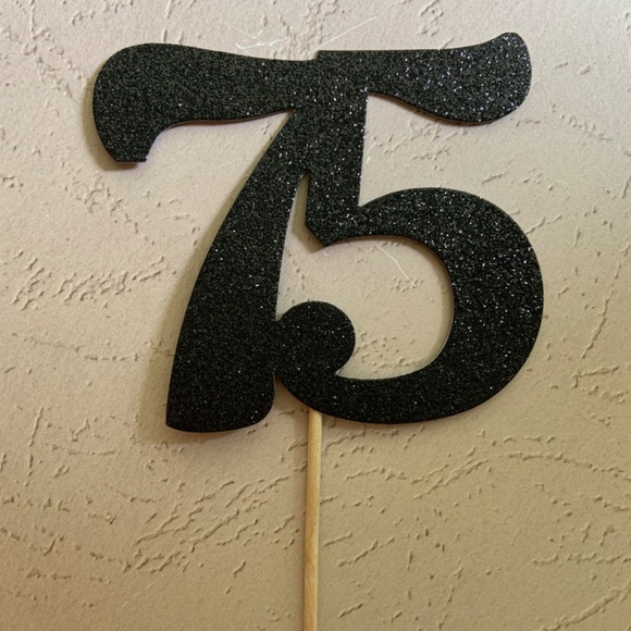 75 Party Decorations Black - 75th Birthday Centerpiece Sticks - Picture 6 of 6